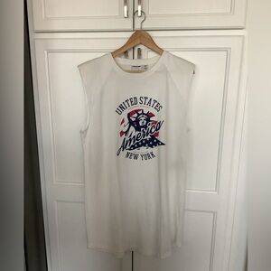 White cotton loose/oversized tee dress XL NWOT